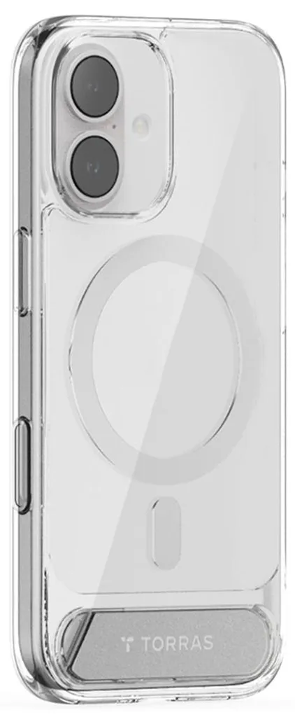 Coque iPhone 17 Torras Pstand Transparente avec Support Invisible Robuste