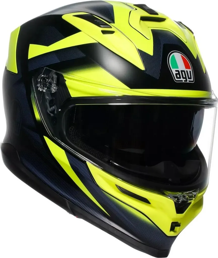 Casque Moto AGV K7 Glimpse Noir Jaune Idéal pour Route et Circuit