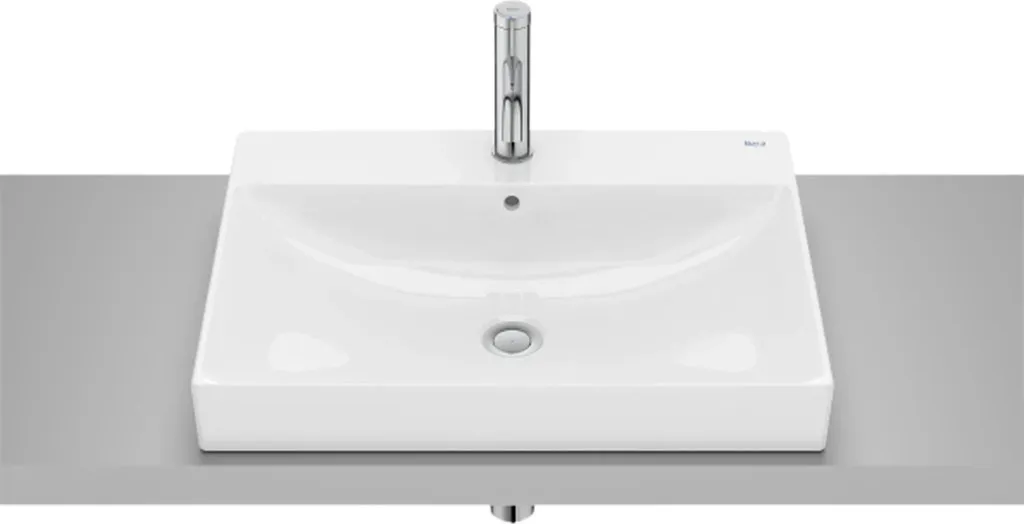 Lavabo Roca Ona 600x450mm Bianco - Design Minimal Mediterraneo