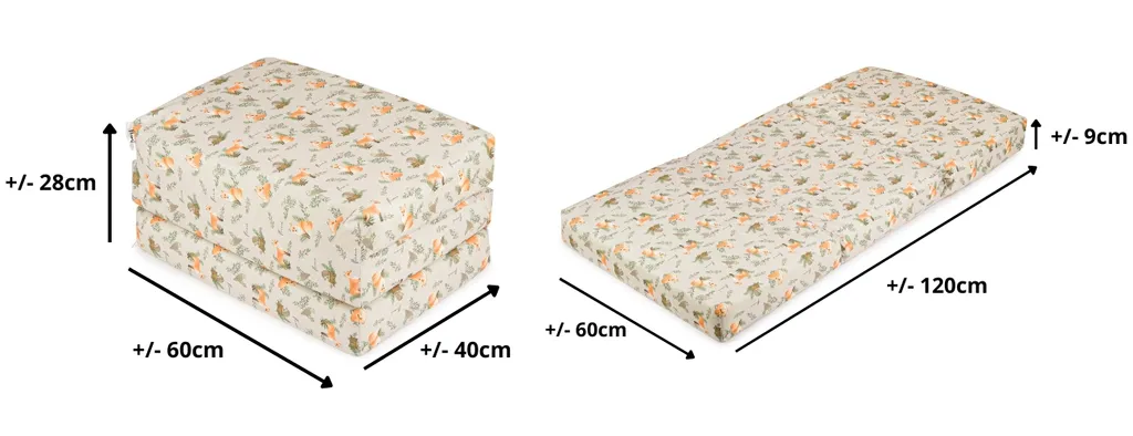 Matelas Bébé Pliable 120x60x9 cm - Matelas de Voyage Enfant Renards - 5