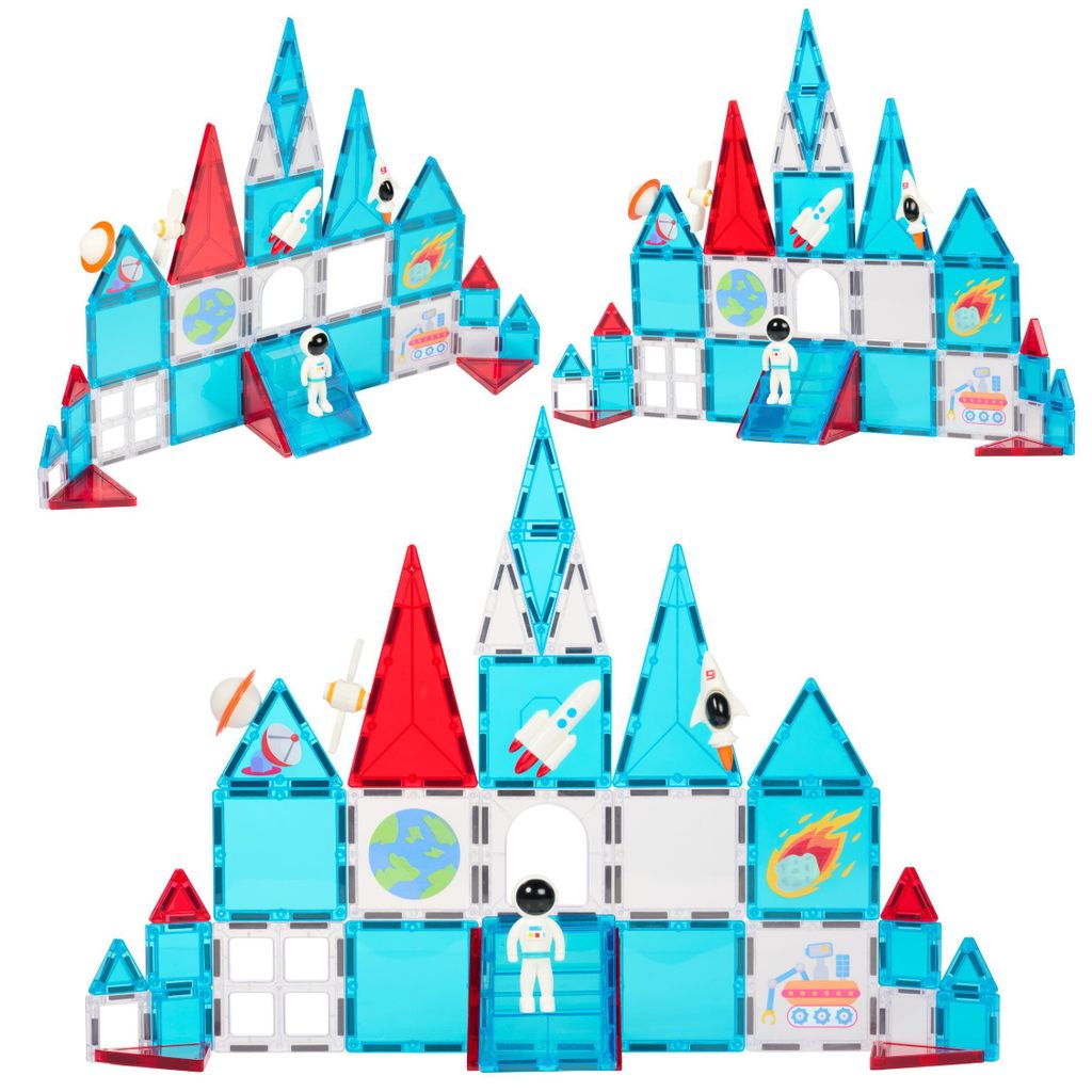 Fits4Kids Magnetische Bausteine – 39 Teile - Kreatives Spielzeug für Kinder – Perfekt für Bildung und Spaß – Magnetic tiles - MINT (STEM)