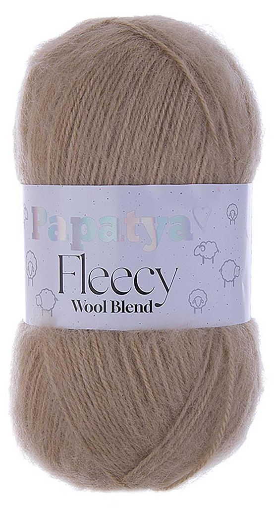 100g Papatya Fleecy Kuschelgarn 20% Wolle veredelt Oeko-Tex Häkelgarn Strickgarn graubeige