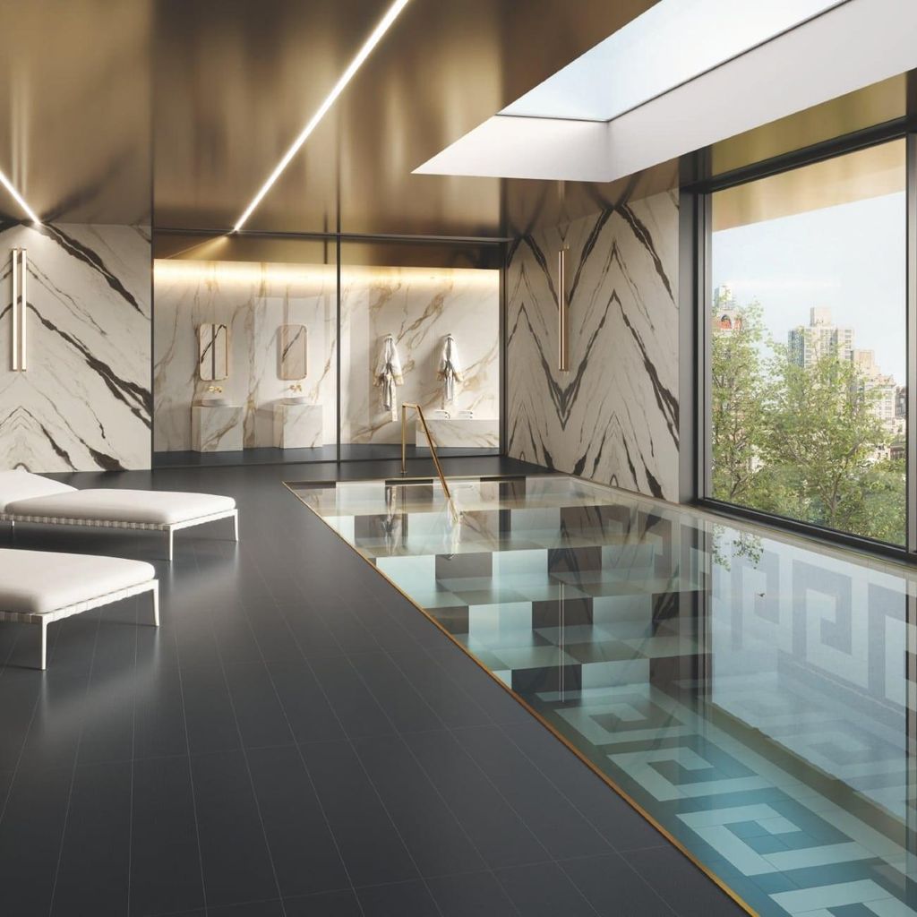 Fliesen Gewebeoptik Schwarz 60x60 cm CASA39 Versace La Greca Signature