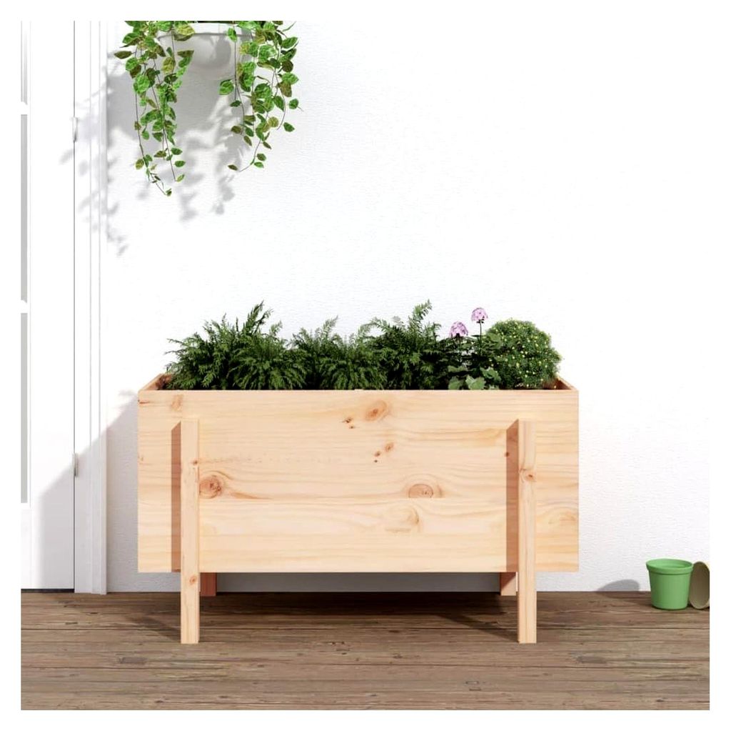 Hochbeet 101x50x57 cm aus massivem Kiefernholz, Palettenrahmen, Hochteich, Gemüsebeet, Kräuterregal für Balkon, Blumenbeet, Kräuterspirale, Tom...