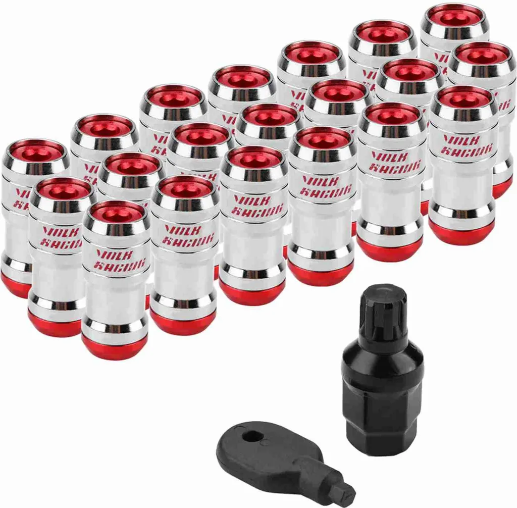 Lot de 20 Écrous de Roue Sport M12x1.5 Anodisés Rouges pour Course