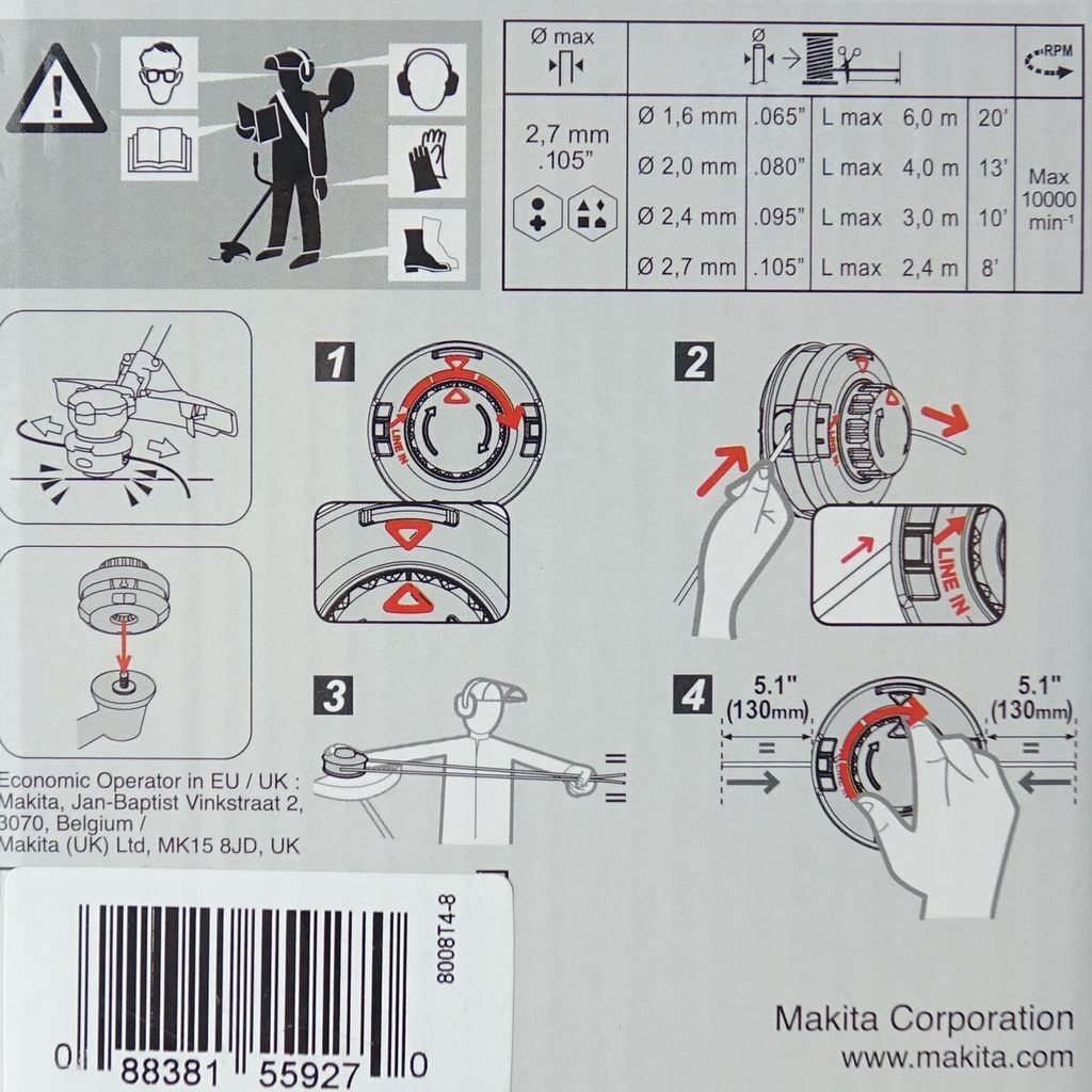 Makita 2-Fadenkopf Tap&Go 191D89-4 Produktbild 7