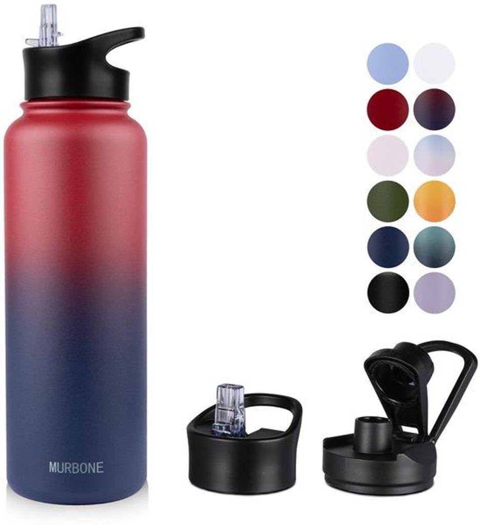 Edelstahl-Trinkflasche 1,2L, BPA-frei, vakuumisoliert, für Sport