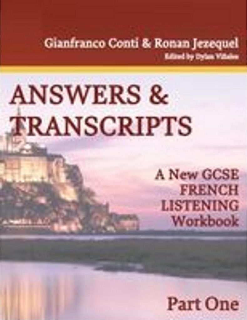 A New GCSE FRENCH LISTENING Workbook- Answer Booklet