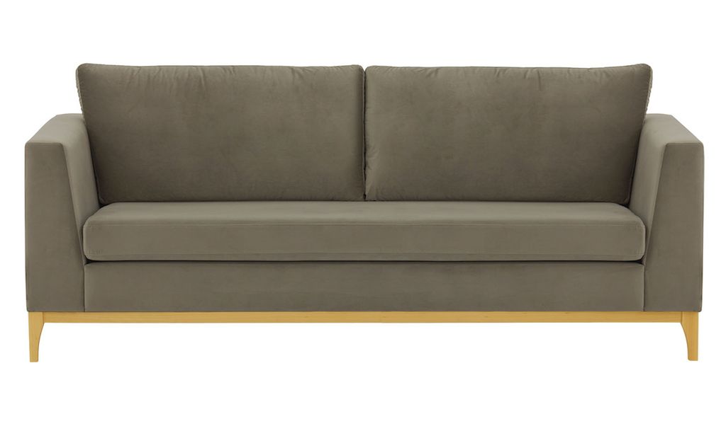 Dreisitzer-Sofa Gosena Wood - Elefant - Velluto 17