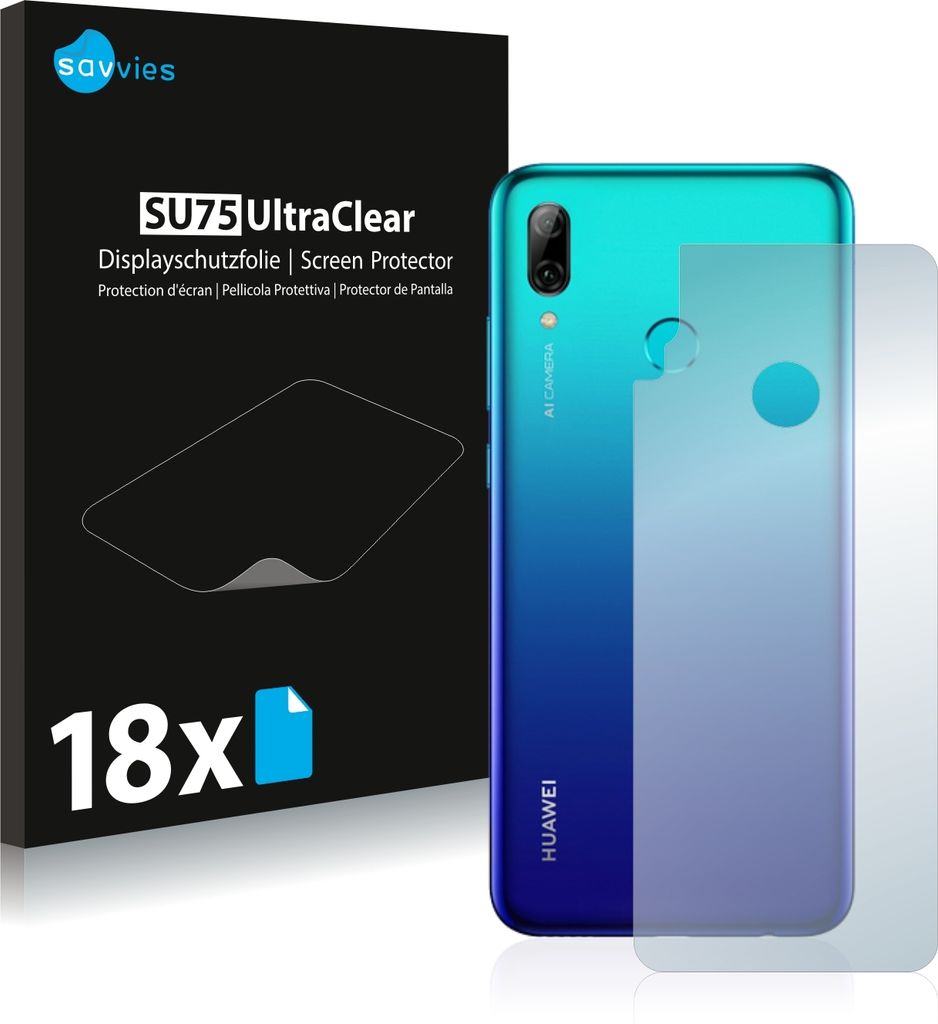 18x Savvies Schutzfolie für Huawei P smart 2019 (Rückseite) Produktbild 