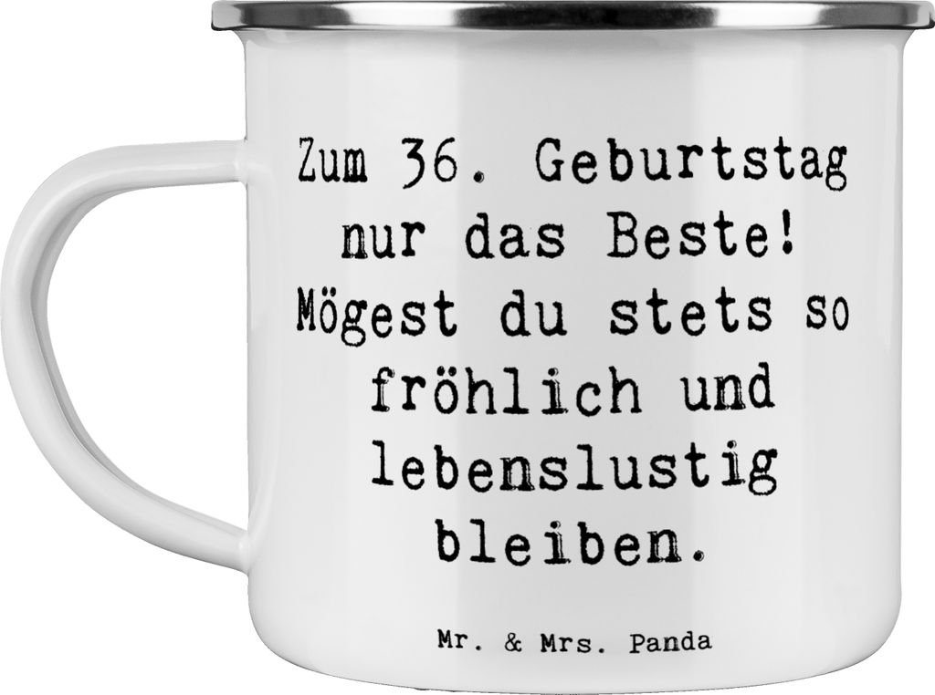 Mr. & Mrs. Panda Teetasse Spruch 36. Geburtstag - Weiß - Geschenk, nur das Beste, Kaffeepott, Happy Birthday, becher emaille, besondere Momente, T...