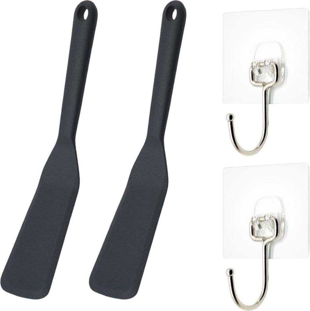 Schwarze Frittierwender - Hitzebeständig - Set von 2 - Silikon