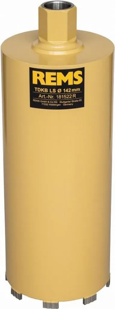 Couronne diamantée pour carotteuse 142 mm REMS Picus DP TDKB-LS