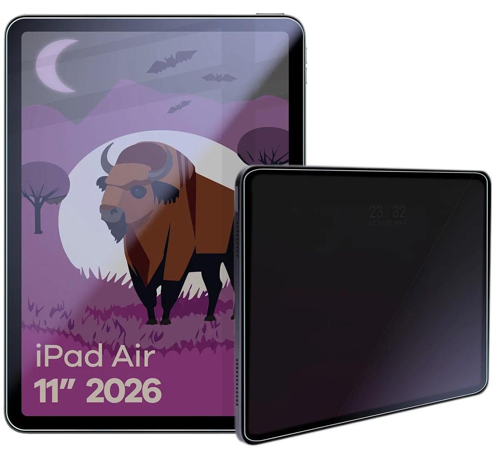 Hybridglas mit Privatschutzfilter für iPad Air 11" M4 2026, Bizon Tab Hybrid Shadow, Matt