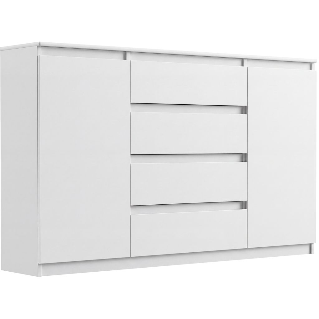 Komoda 160 cm zásuvky dveře skříňka FRAMIRE R-160-S4 bílá Obrázek produktu 