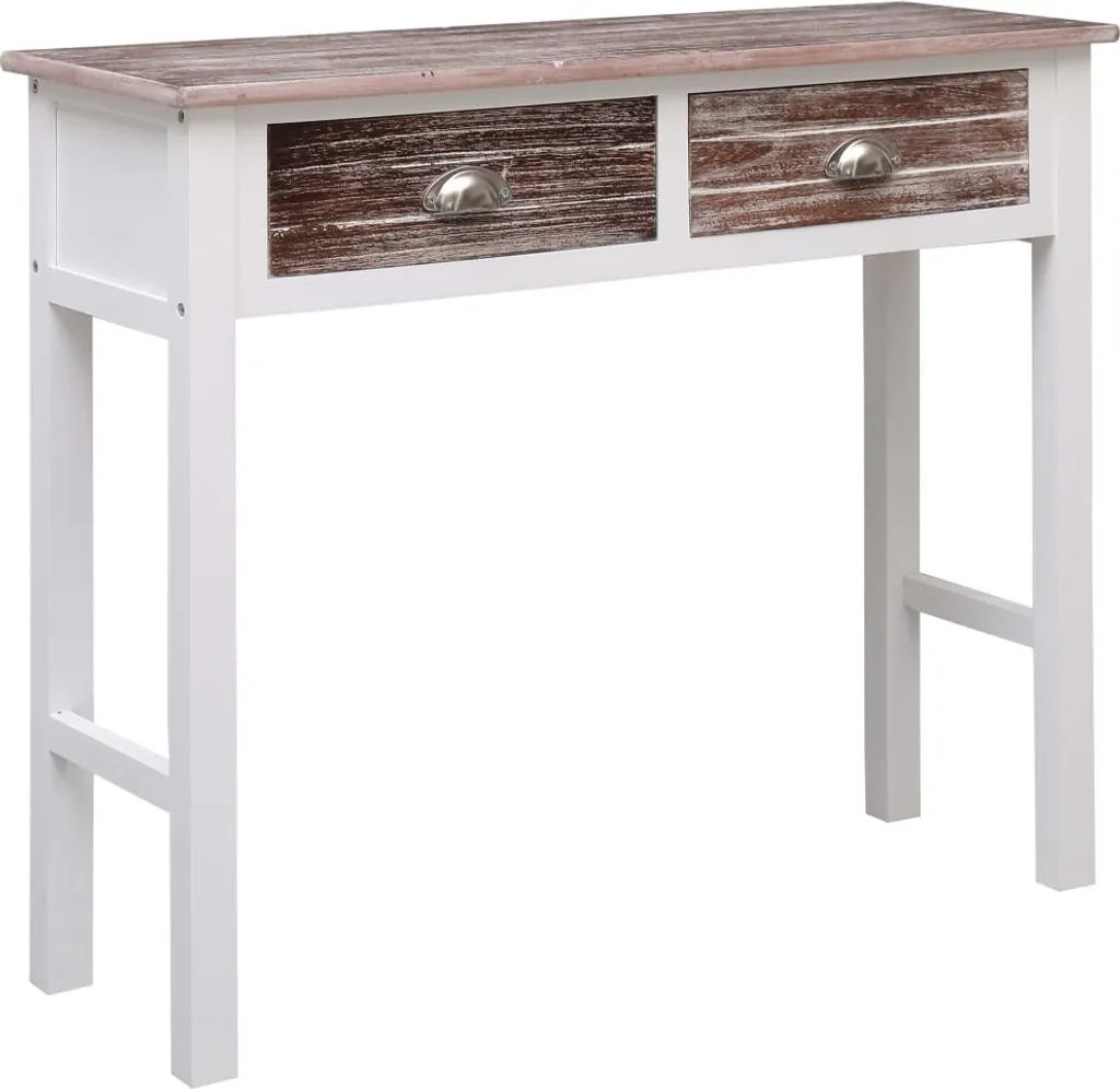 Tavolo Consolle Slim 90x30x77 cm Legno Marrone - Design Essenziale