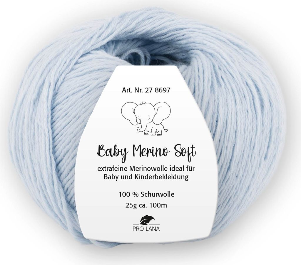 Pro Lana Baby Merino Soft 25g extrafeine Wolle Babywolle 100% Schurwolle 100 m NS 2,5-3,5mm 56 hellblau