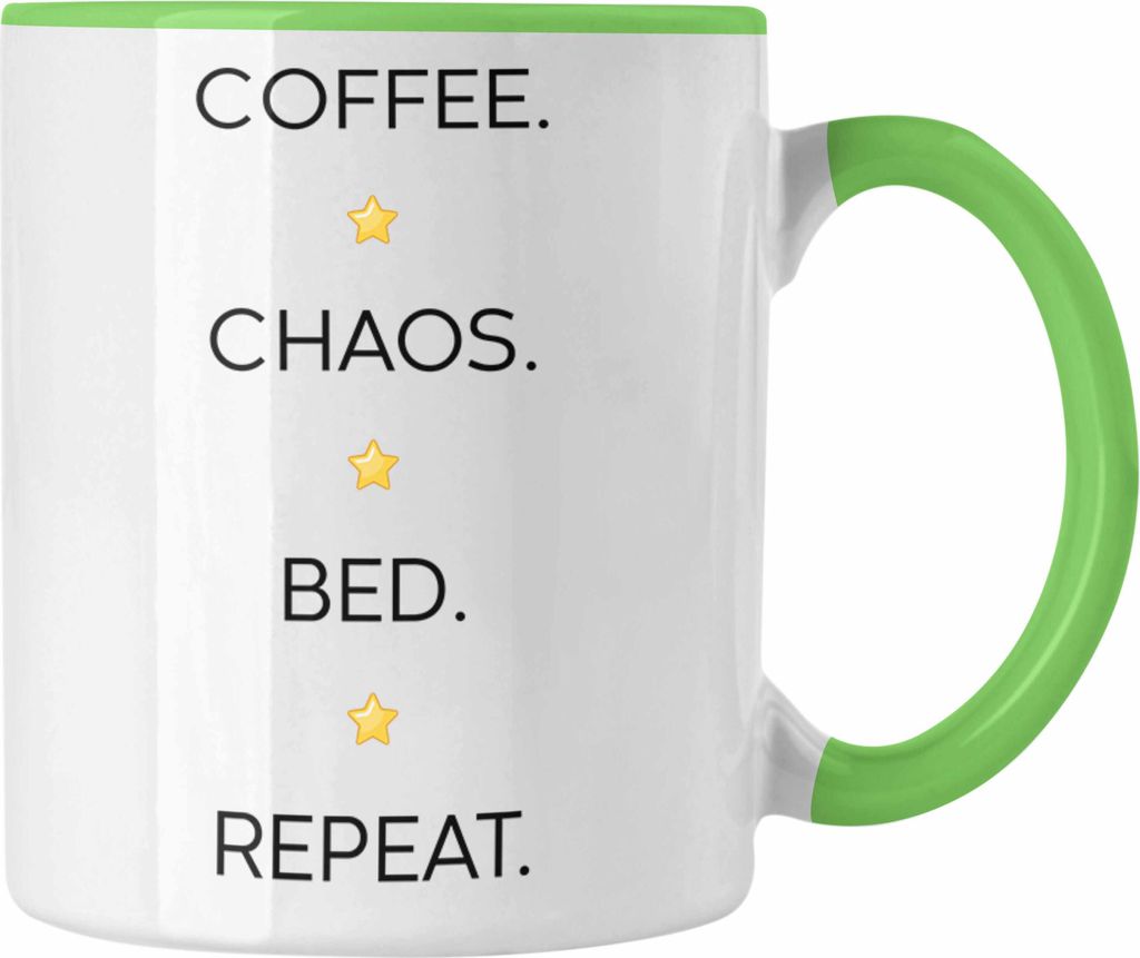 Trendation - Lustige Tasse mit Spruch für Frauen Männer Arbeit Büro Lustig Tassen Becher mit Sprüchen Kollegin Geschenk Sarkasmus Chaos Bed Rep...