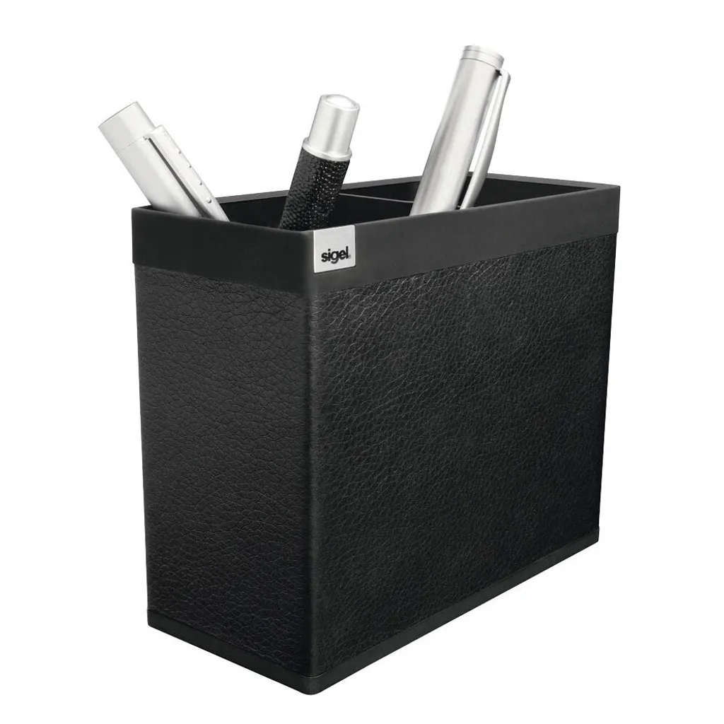 Pot à crayons Soft-Touch sigel SA535 noir saphir, finition similicuir