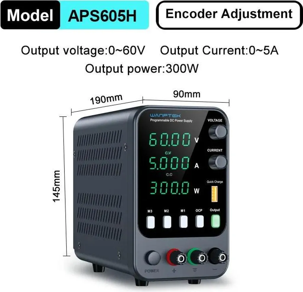 Source d'Alimentation Réglable 60V 5A pour Test et Réparation APS605H