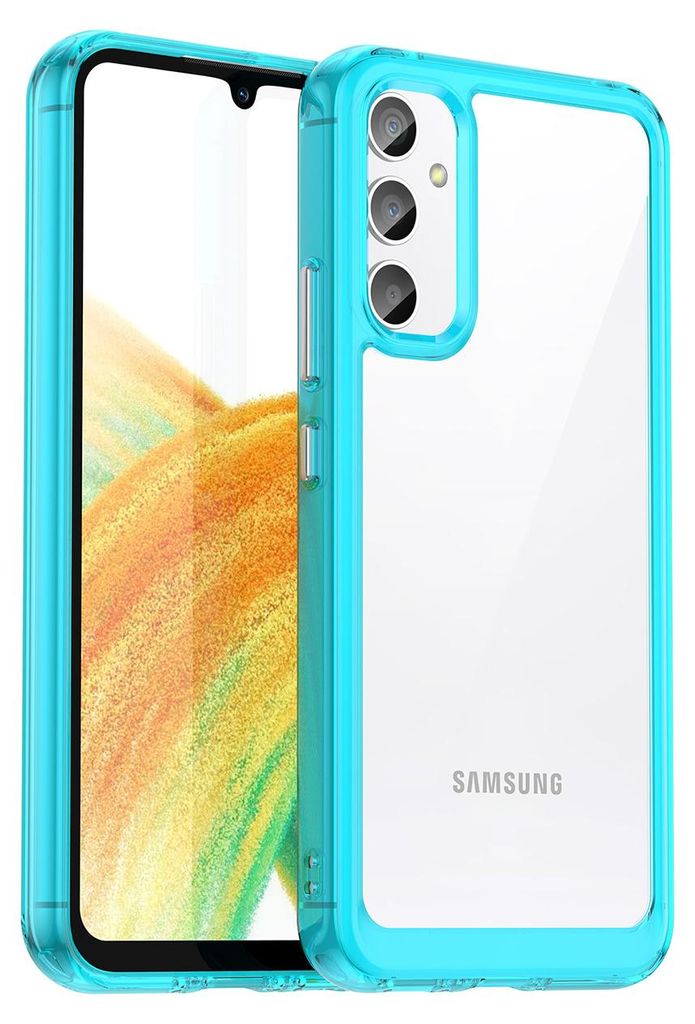 Galaxy A34 5G Hülle, Klar Rückseite Stoßfeste TPU Silikon Bumper Schutzhülle für Samsung Galaxy A34 5G Hellblau