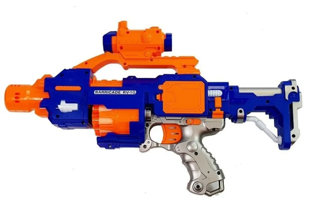 Fusil à pompe en mousse avec cible rotative 45cm pour viser sans risque