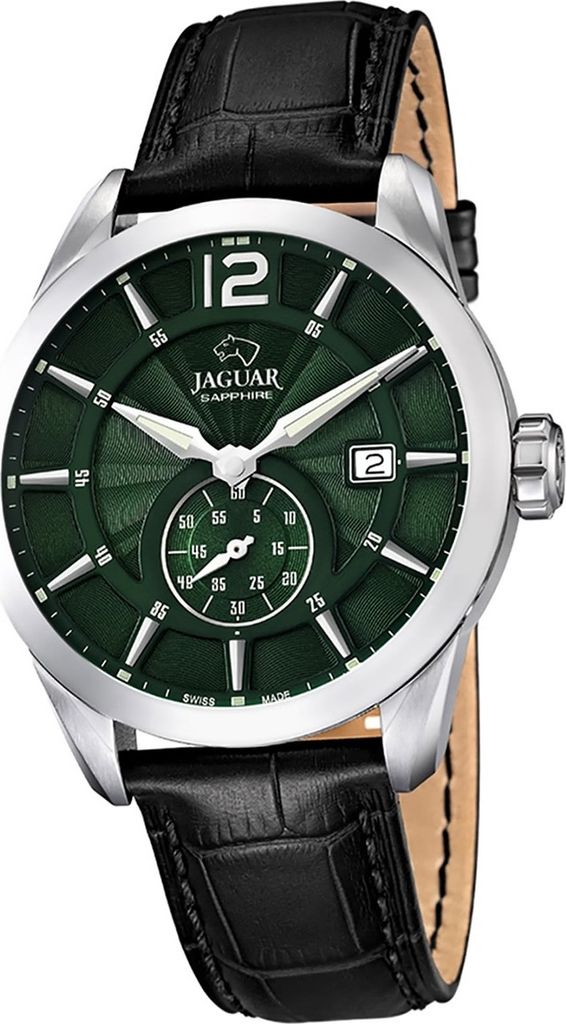 Jaguar Leder Herren Uhr J663/3 Elegant Quarz Armbanduhr schwarz ACM D2UJ663/3