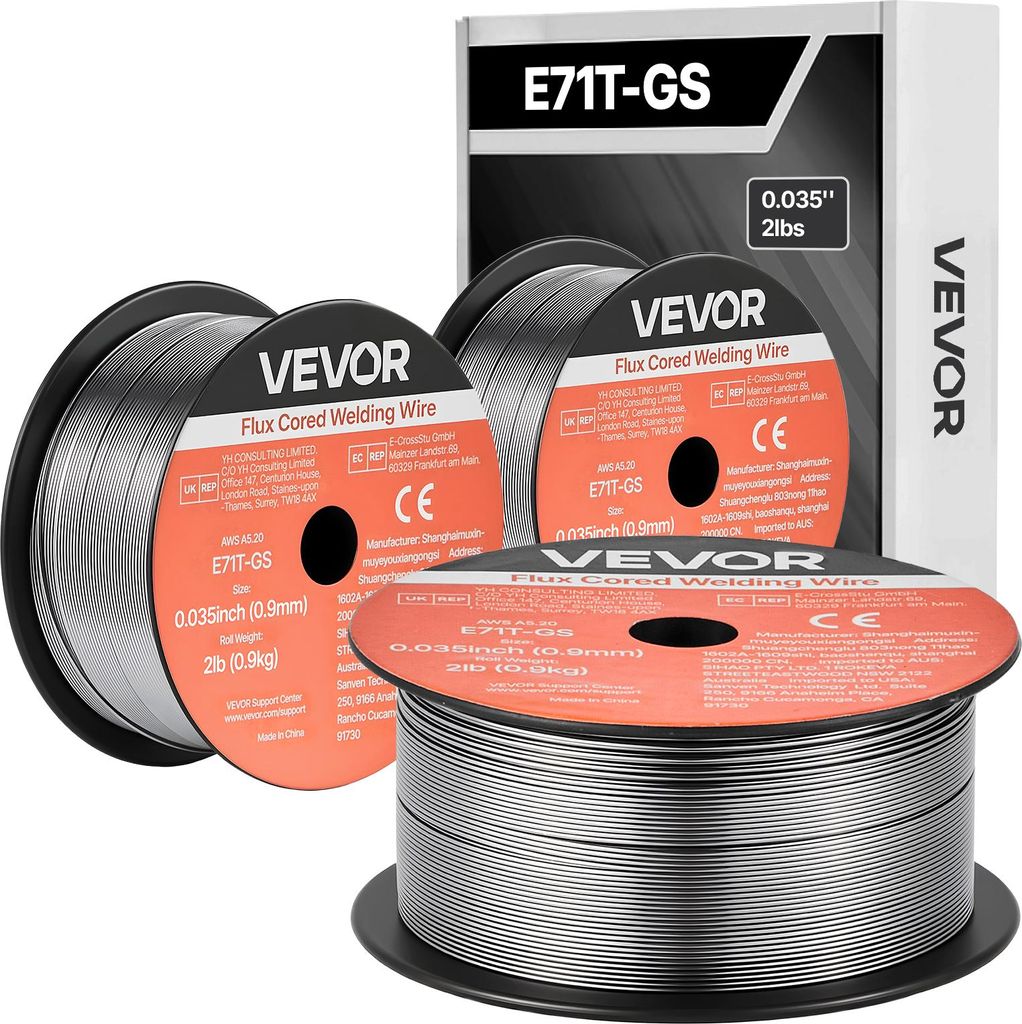 Fil fourré VEVOR Fil de soudage MIG, 0,9 mm E71T-GS 0,9 kg, Image du produit 