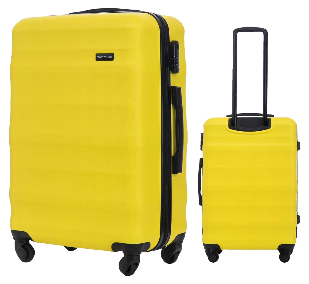 Valise de voyage jaune en ABS robuste - Valise ergonomique 4 roues pivotantes
