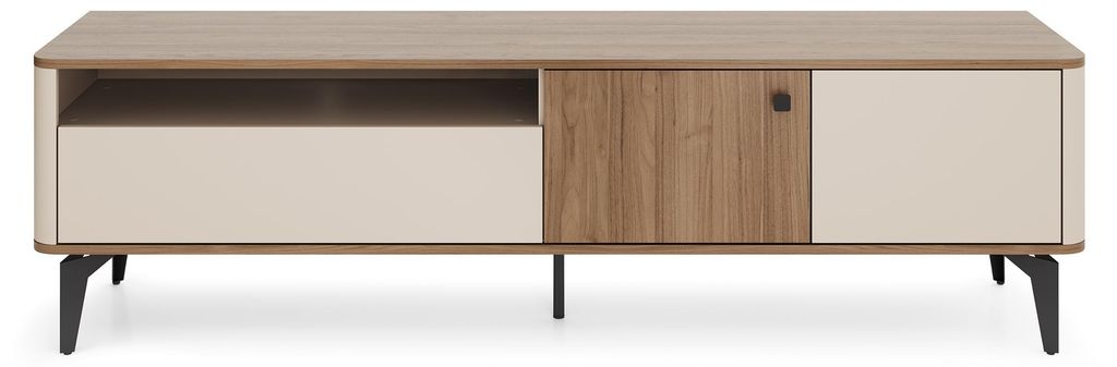 TV Lowboard ELENA 180 cm Eiche Fernsehtisch Japandi TV-Schrank 2 Türen 1 Schublade