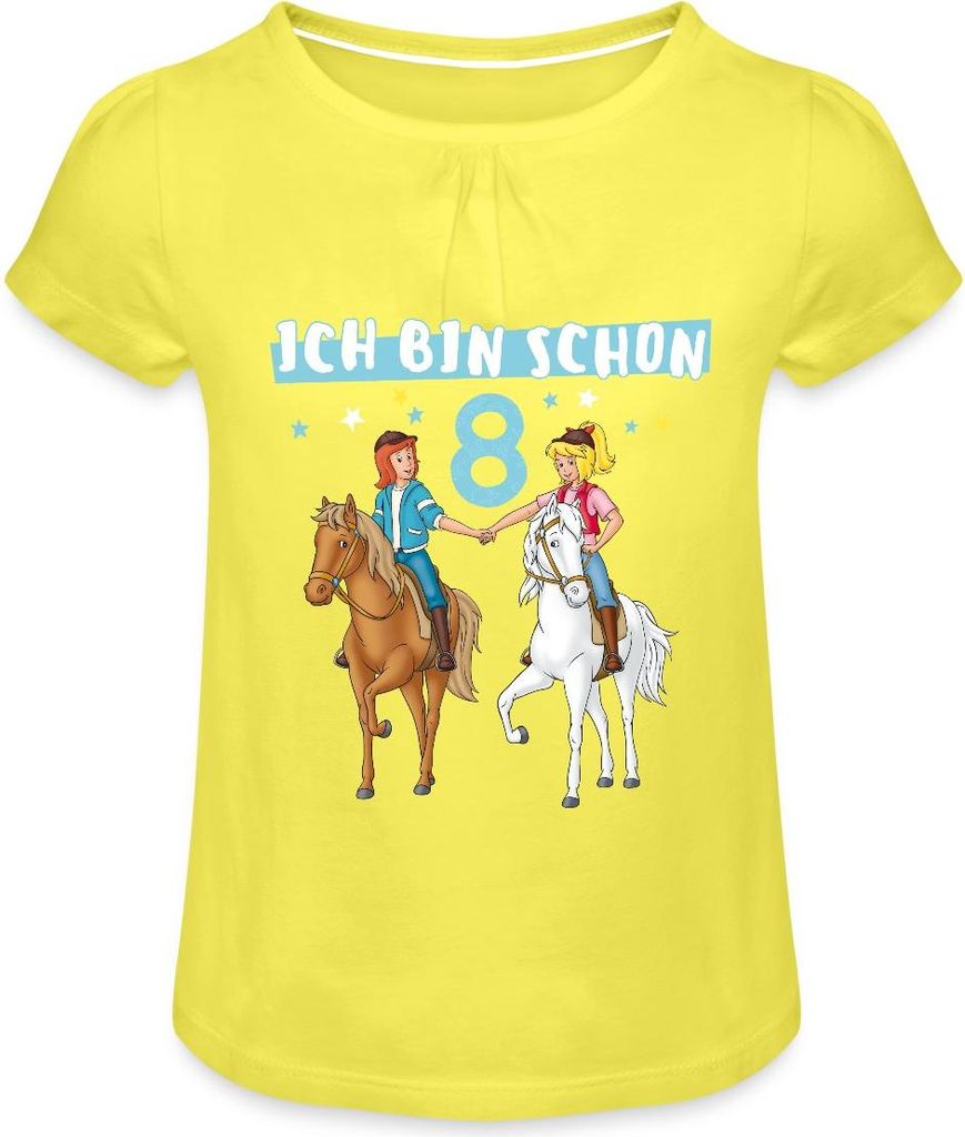 Spreadshirt Bibi & Tina Geburtstag Ich Bin Schon Acht Mädchen T-Shirt Twist, 10 Jahre, Gelb