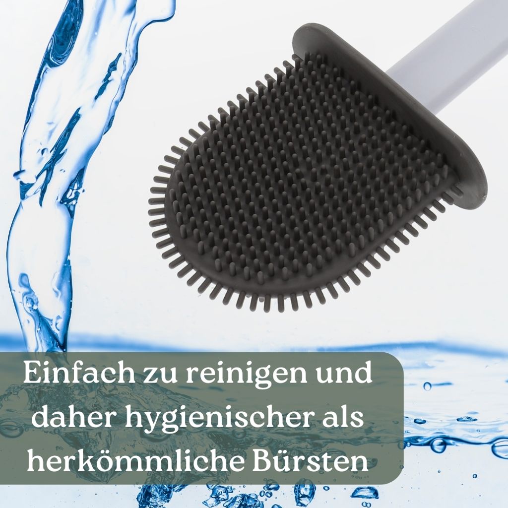 Klobürste Silikon weiß 4x Set Wandmontage Silikon Produktbild 5