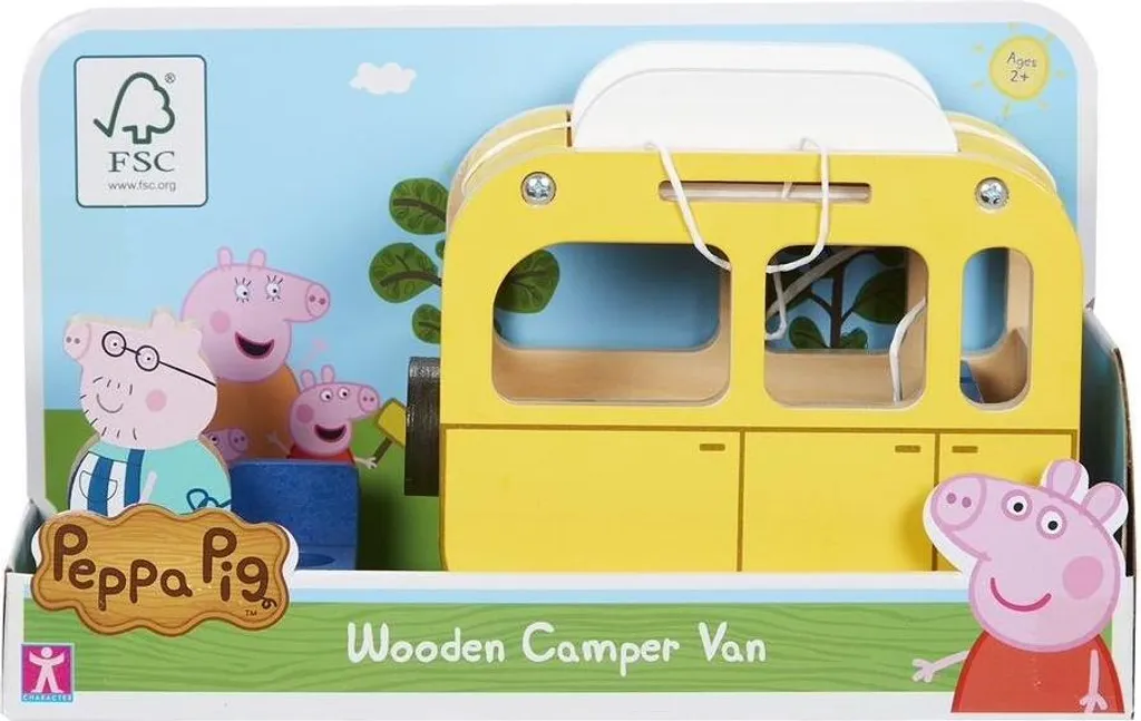 Peppa Pig Camping-car en bois avec figurine 07388 - Jouet éducatif