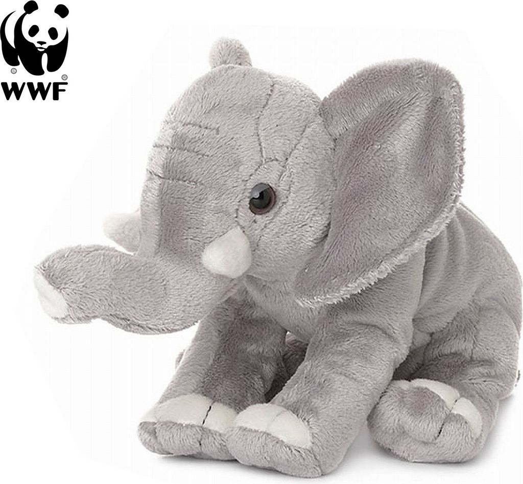 Plüschtier Elefant (Rüssel hoch, 18cm) lebensecht Produktbild 