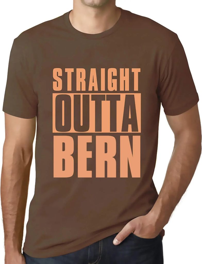 Herren Grafik T-Shirt Direkt aus Bern – Straight Outta Bern – Öko-Verantwortlich Vintage Jahrgang Kurzarm Lustige Druck Geburtstag Geschenk Mann