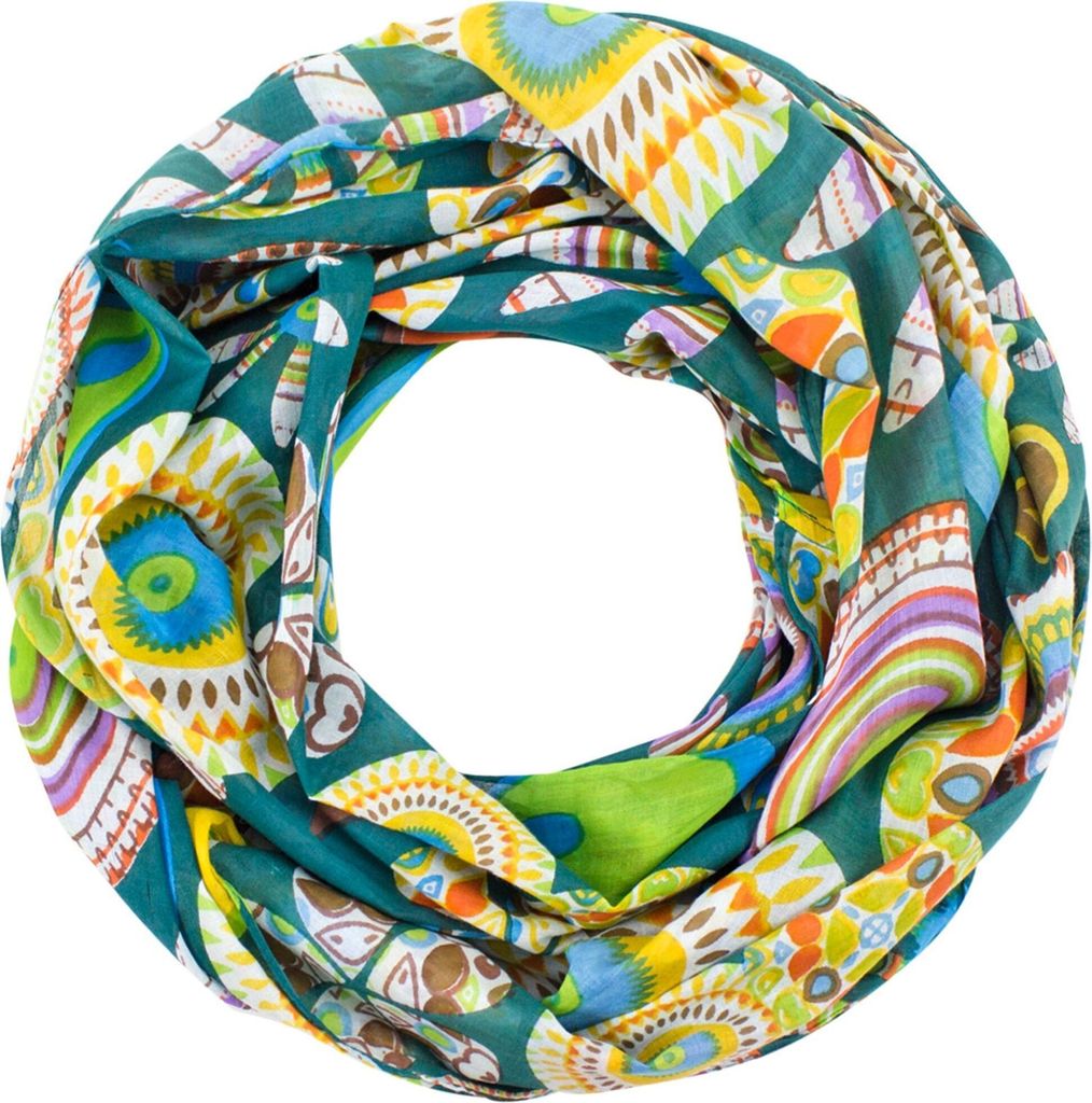 Sunsa Damen Loop Schal. Baumwolle Schlauchschal. Dünn Loopschal mit Blumendesign