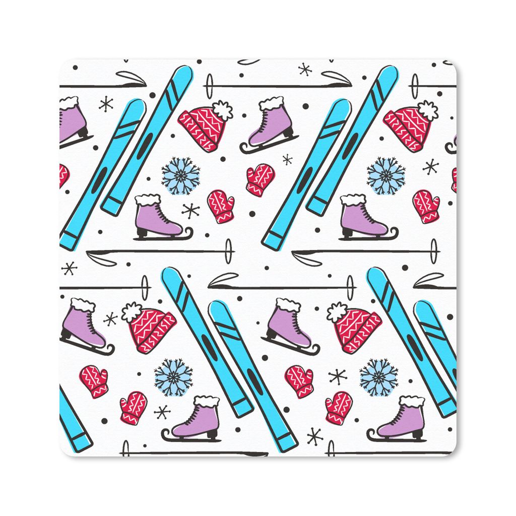 MuchoWow® Mauspad Mousepad Wintersport - Schnittmuster - Produktbild 