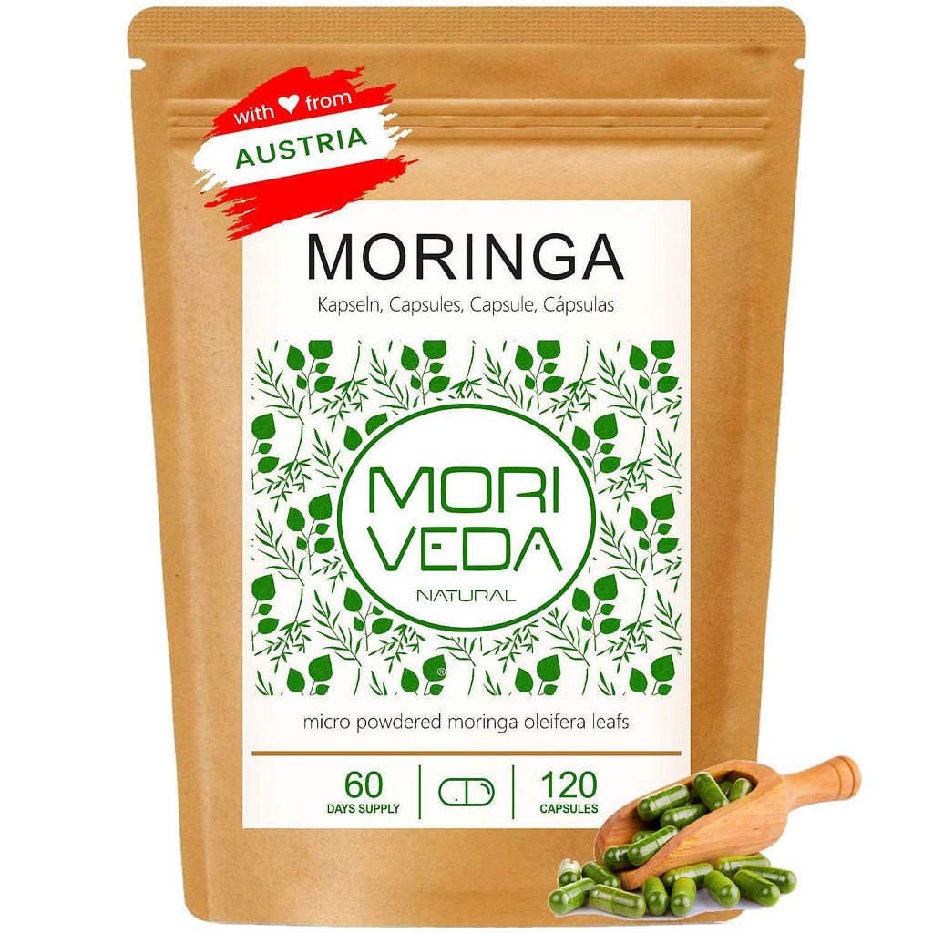Moringa Kapseln I über 90 Nährstoffe, Proteine, Vitamine I Produktbild 