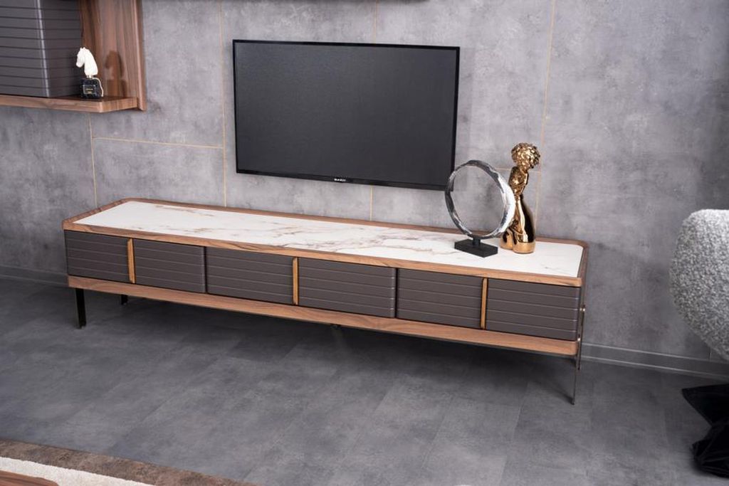 Sideboard Marmoroptik TV Lowboard Fernsehschrank TV Schrank Anrichte