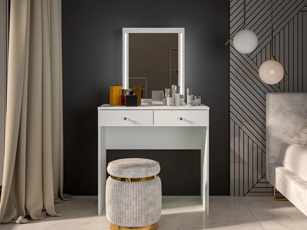 Table console 80x140x40 cm Bijou : Finition blanche et structure robuste - 3