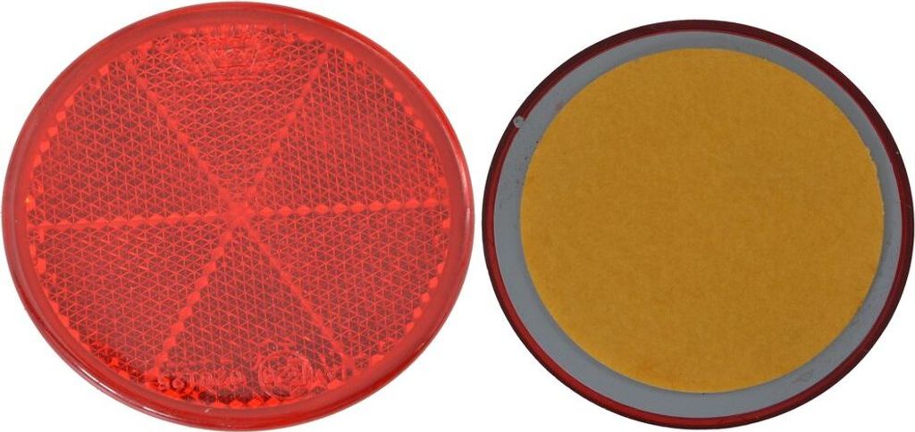 20 x Rückstrahler - Reflektor - Kleben - Ø 60 mm - Rot - E-Prüfzeichen