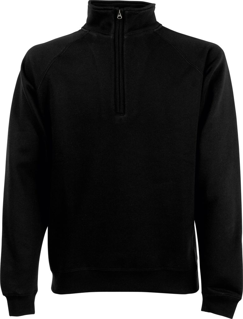 Fruit Of The Loom Herren Sweatshirt mit Reißverschluss bis zur Brust BC358 (4XL) (Schwarz)