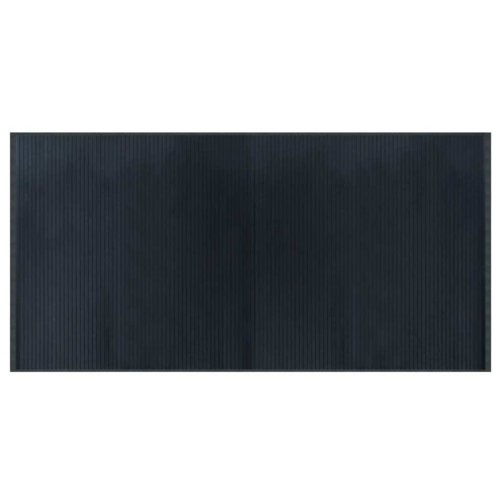 vidaXL Teppich Rechteckig Grau 100x200 cm Bambus Produktbild 
