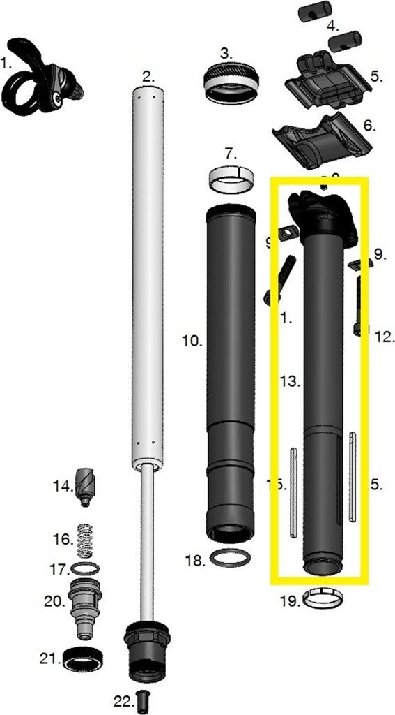 Crankbrothers Highline 2.0 Quill Assembly Schafteinheit, Level 7, 30.9/31.6/34.9mm, 100mm