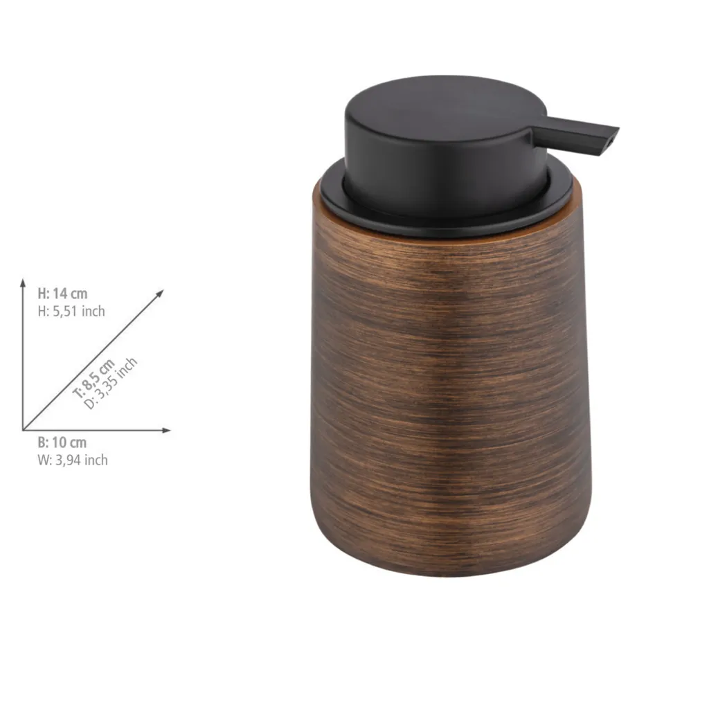 Distributeur de savon liquide en céramique bronze chic WENKO Palena - 3