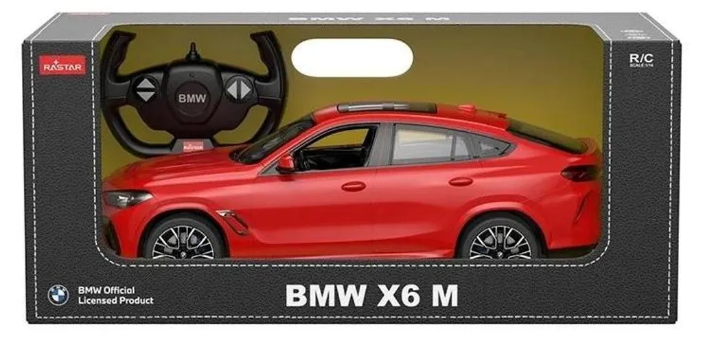 Véhicule télécommandé BMW X6 M Rastar rouge 1/14 pour enfant et adulte