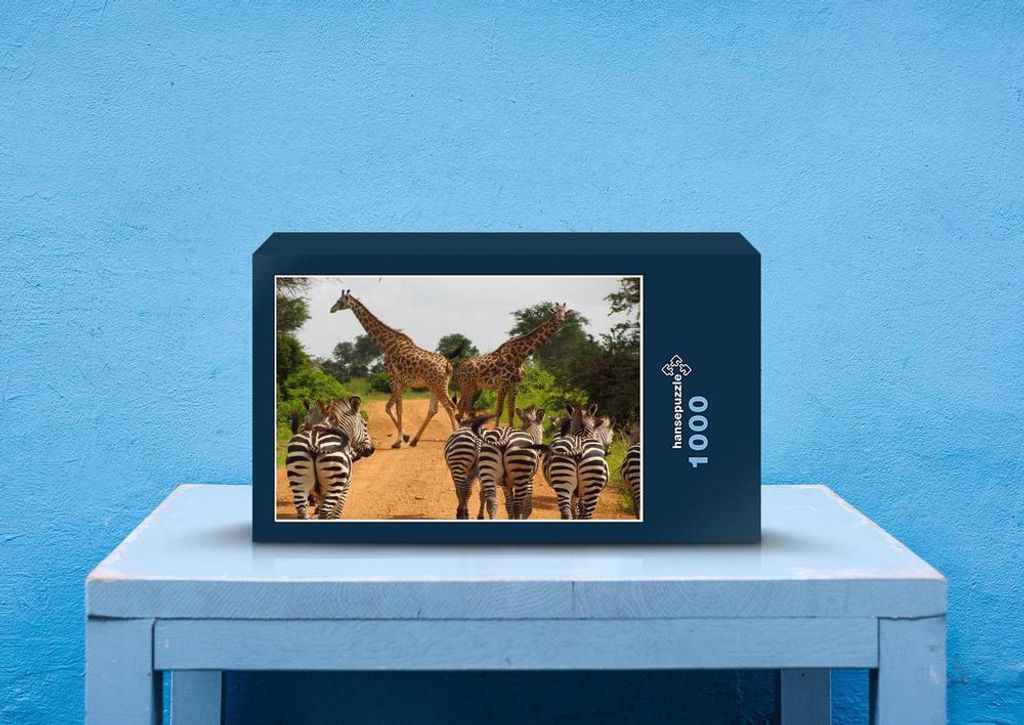 hansepuzzle 78605 - Afrika Puzzle, 1000 Teile, Natur, 60,0 x 46,0cm mit hochwertiger Aufbewahrung, Kartonbox und wiederverschließbarem Beutel
