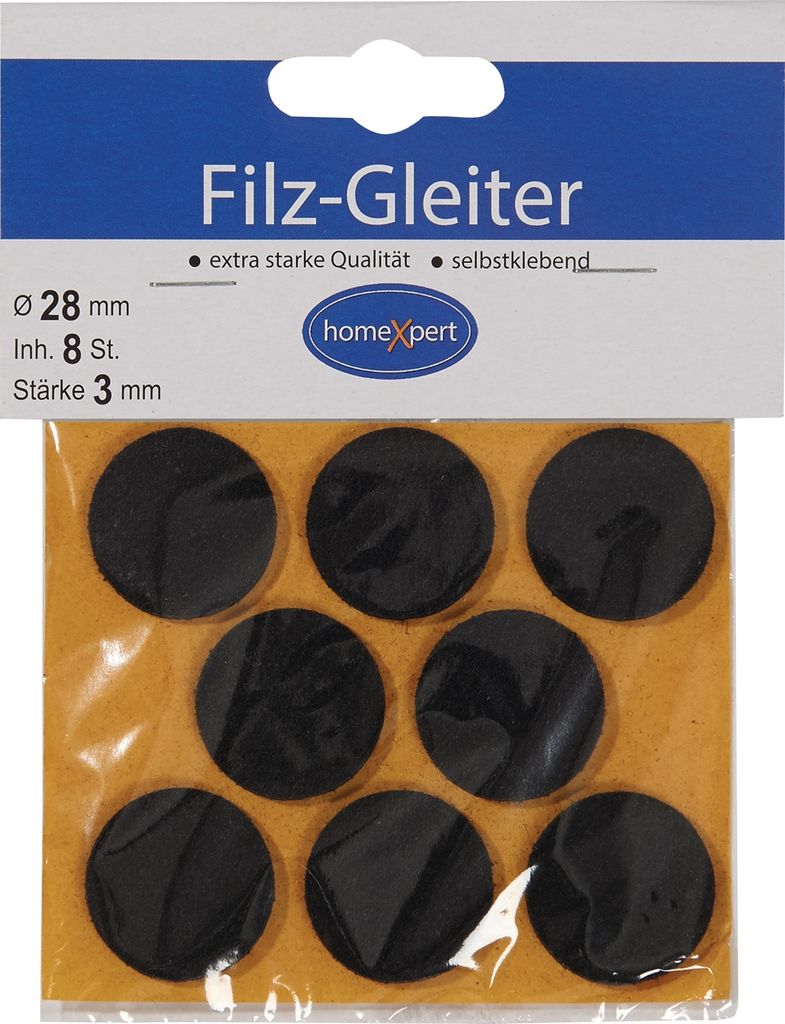 Plstené klzáky 28 mm plsť hnedá samosvorná - 522803 Obrázok produktu 
