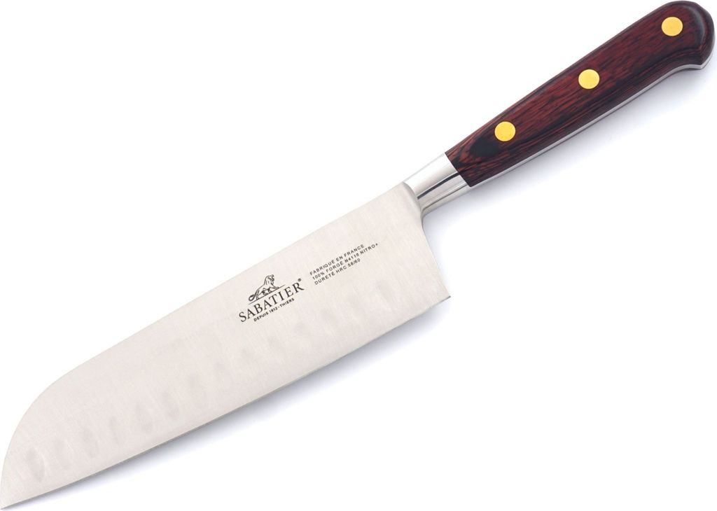 Lion Sabatier SAVEUR Santoku - Klinge: 18 cm mit Kullen, geschmiedet - Messing-Nieten