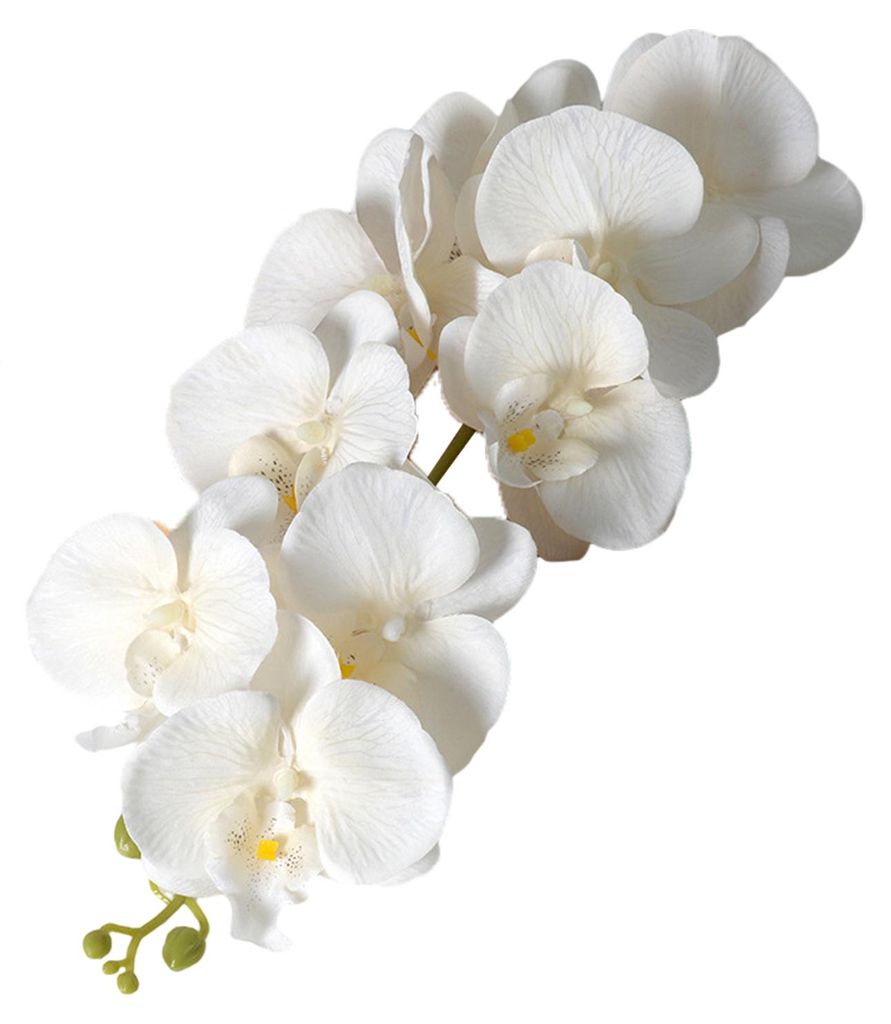 Künstliche Phalaenopsis-Blüten, 100 cm langer Stiel, realistische Haptik, künstlicher Orchideenzweig mit 9 voll erblühten Blütenköpfen, ideal...